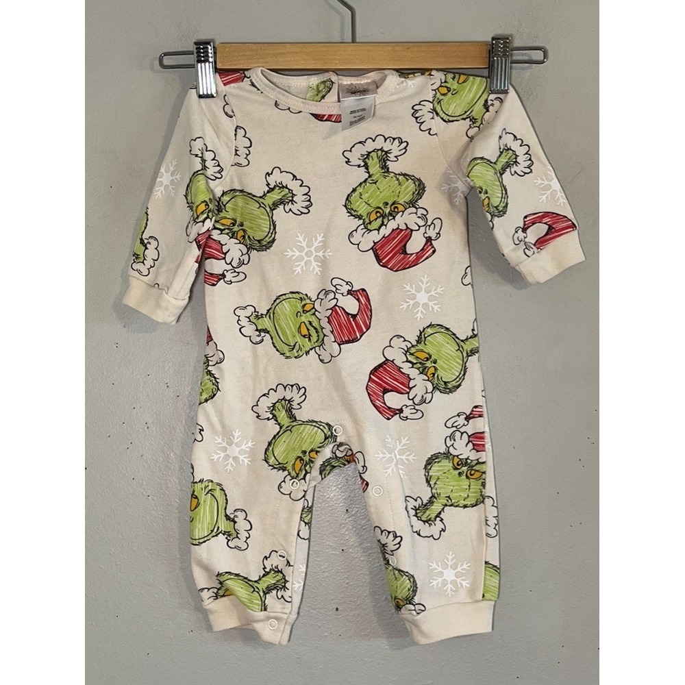 Dr Seuss Baby Grinch Christmas One Piece 3M Festive Holiday Colorful Cartoon
